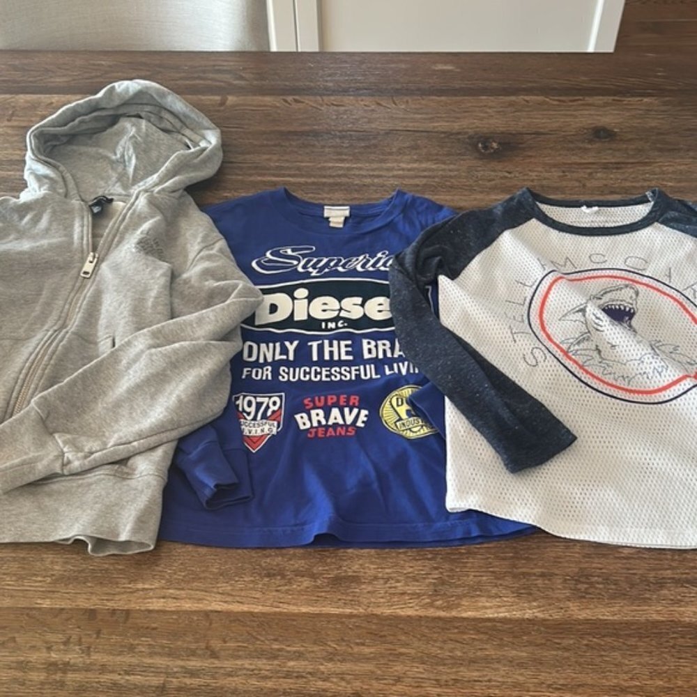 3 piece lot DIESEL , STELLA MCCARTNEY 8 boys long sleeve